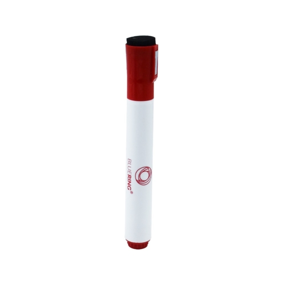 Táblamarker 3mm, mágneses, táblatörlővel multifunkciós Bluering® piros